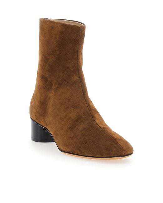 Le Monde Beryl Brown Carole Block Heel Ankle Boots