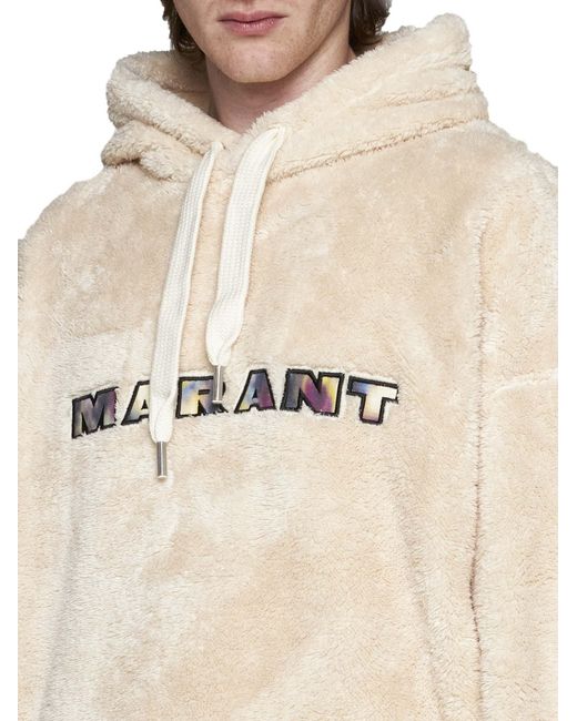 Isabel Marant Natural Drawstring Long-Sleeved Hoodie for men