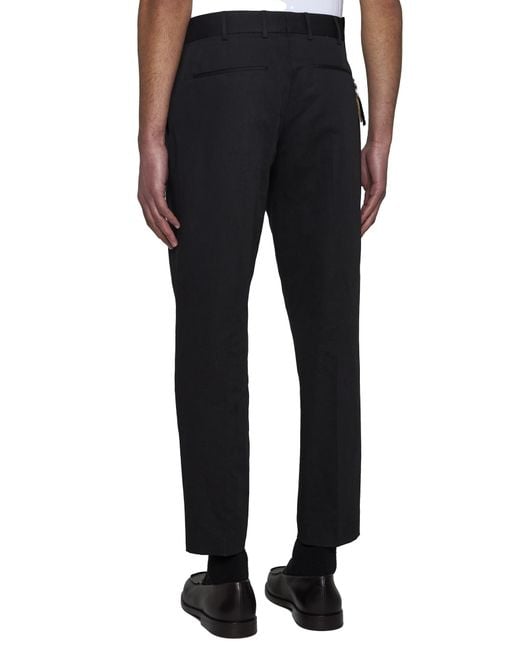 PT01 Black Pt Torino Rebel Cropped Tapered Pants for men