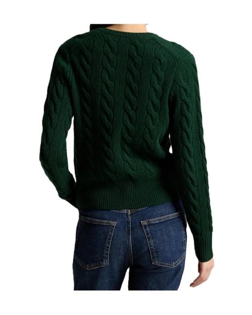 Polo Ralph Lauren Green Pony-Embroidered Cable-Knit Cardigan