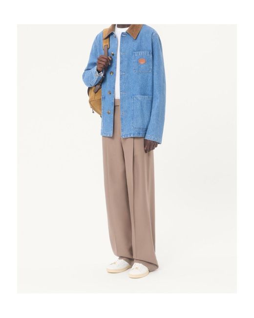 Valentino Blue Logo-Patch Denim Jacket for men