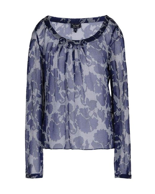 Armani Jeans Blue Printed Pattern Blouse