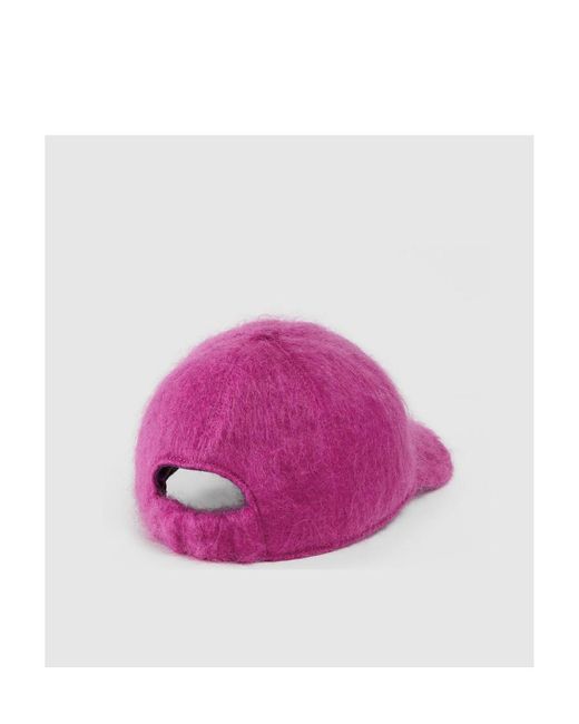 Gucci Purple Double G Mohair Baseball Cap