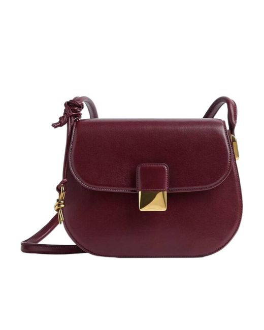 Bottega Veneta Purple Logo Shoulder Bag