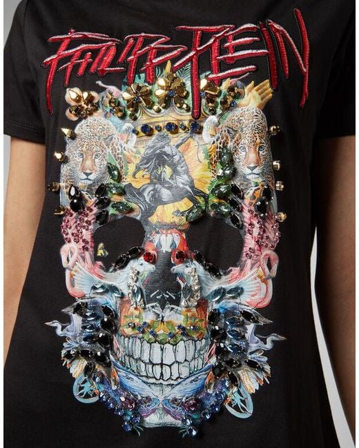 Philipp Plein Black Logo Details T-Shirt Dress