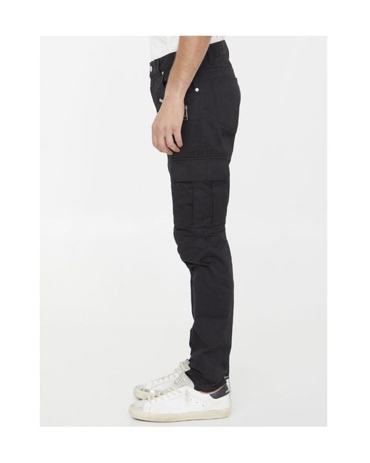 Balmain Black Tapered Cargo Trousers for men