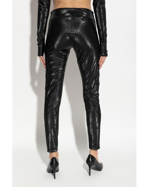 Versace Jeans Black Couture Mid-Rise Drop Printed Leggings