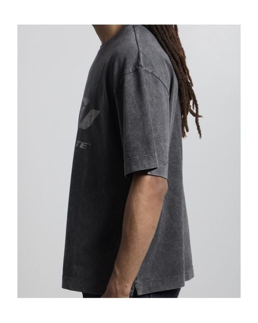 Off-White c/o Virgil Abloh Black Racing Skate Crewneck T-Shirt for men