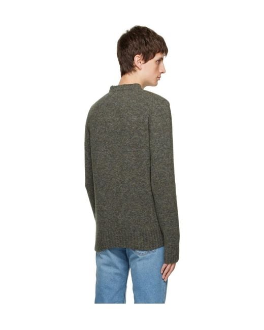 A.P.C. Gray Crew-Neck Sweater for men