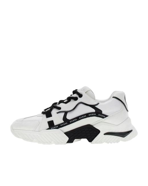 Guess White Ciesta Logo-Tape Sneakers