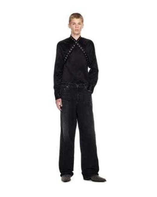 Off-White c/o Virgil Abloh Black Zip-Trim Loose-Fit Jeans for men