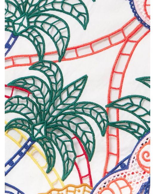 Farm Rio Multicolor Embroidered Wrap Mini Skirt