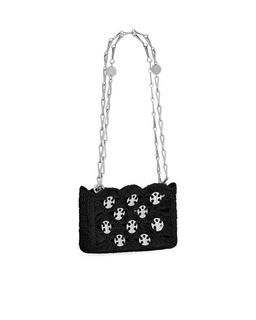 Rabanne White Sparkle Disc-Link Detailed Shoulder Bag