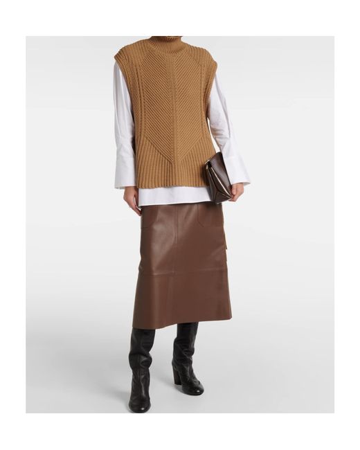 Joseph Brown Turtleneck Two-Piece Sweater