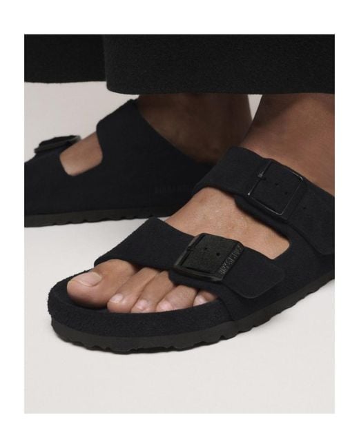 Birkenstock Black Slip On Buckled Slides for men