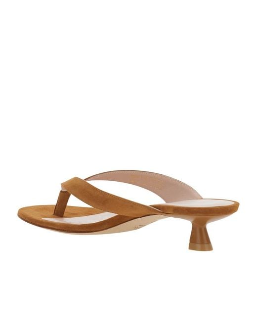 Stuart Weitzman Brown Open-Heel Sandals