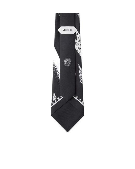 Versace White Formula 6 Printed Tie for men