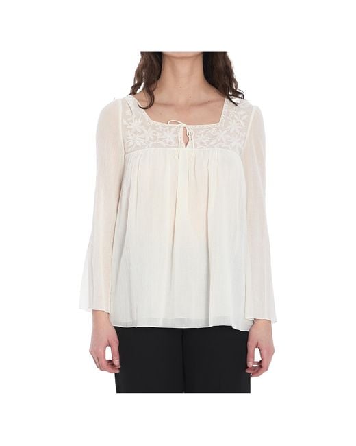 Céline White Long-Sleeved Shirt