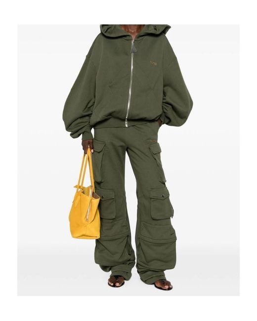 The Attico Green Zipper Hoodie