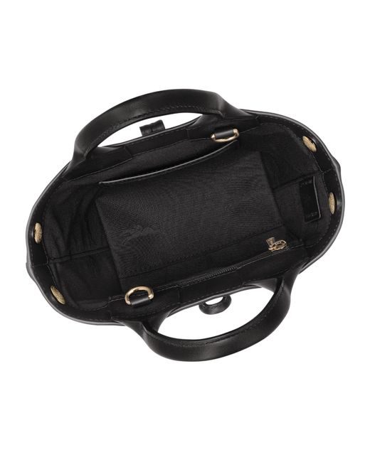 Longchamp Black Le Roseau Xs Leather Mini Bag