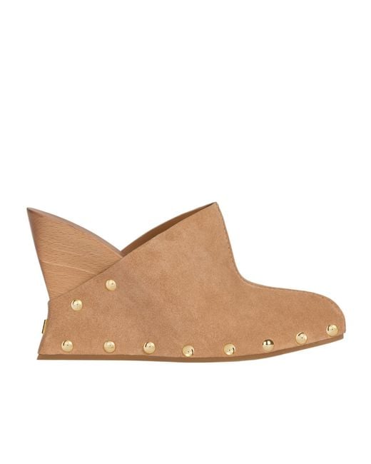 Balmain Brown Wedge Clogs