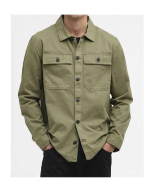 Barbour Green Buttoned Flap-Pocket Overshirt for men