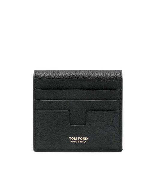 Tom Ford Black Logo-Detail Snap-Button Wallet