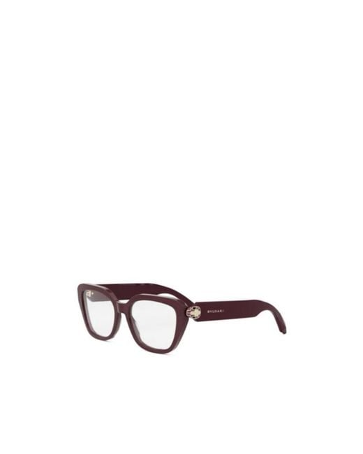 BVLGARI White Bulgari Geometric Frame Glasses