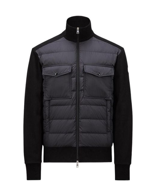 Moncler Black Front Pocket Zipped Jacket for men