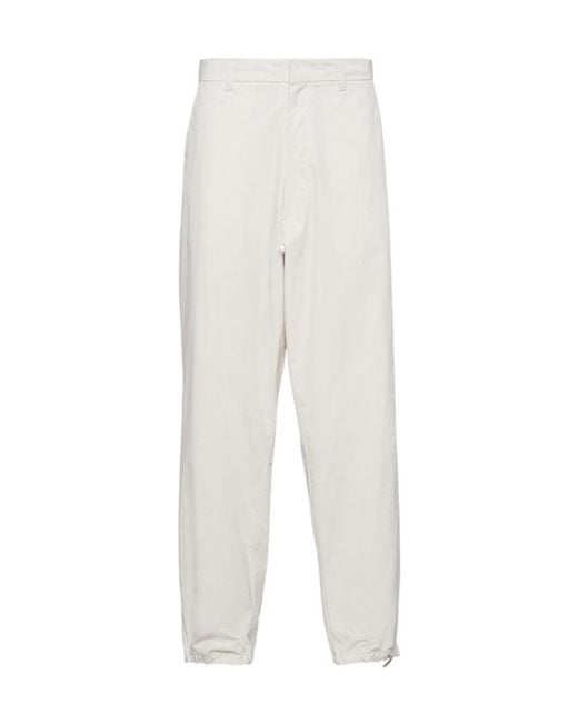Prada White Technical Fabric Pants for men