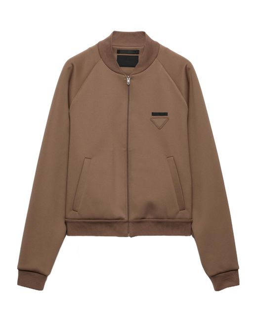 Prada Brown Technical Fleece Blouson Jacket for men