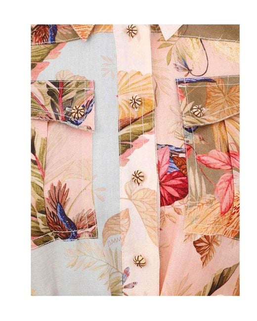 Zimmermann Pink Ascension Cuffed Playsuit