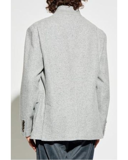 Eleventy Gray Stand Collar Jacket for men