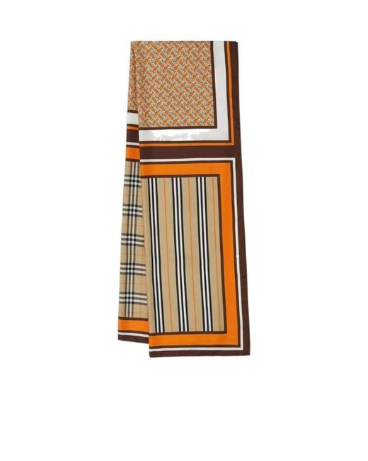 Burberry Orange Mix Print Scarf