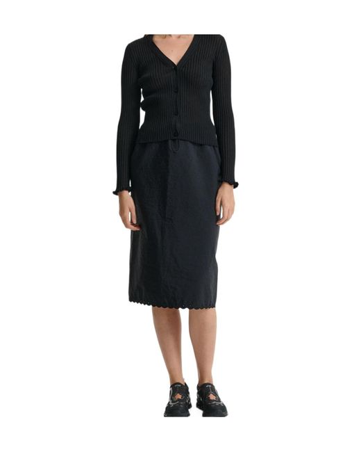CECILIE BAHNSEN Black Cbbria Embroidered Taffeta Skirt