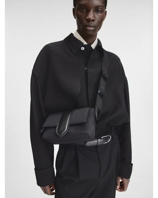 Jacquemus Black Logo Detailed Mini Messenger Bag for men