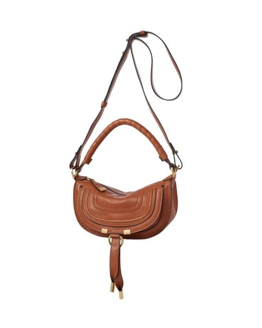 Chloé Brown Mini Marcie Shoulder Bag