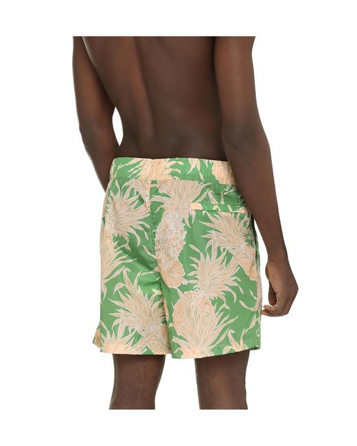 Valentino Green Pineapple Print Swim Shorts for men