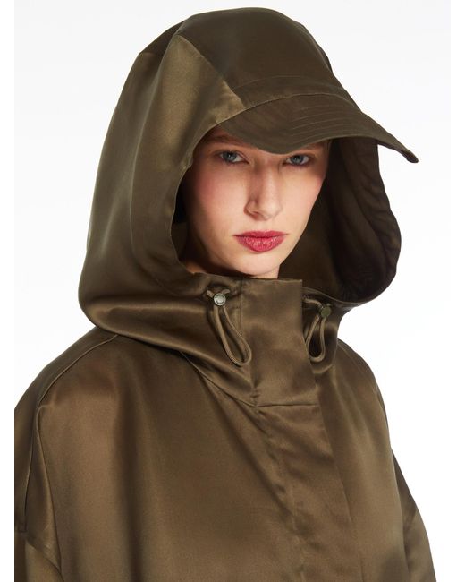 Max Mara Brown Drawstring Long-Sleeved Coat