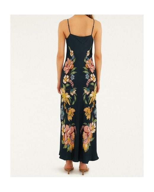 Farm Rio Blue Maira Floral Maxi Dress