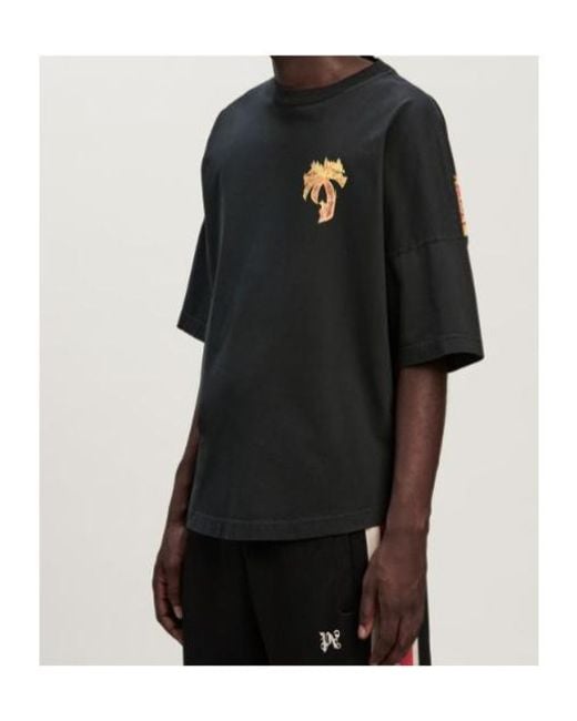 Palm Angels Black T-Shirts And Polos for men