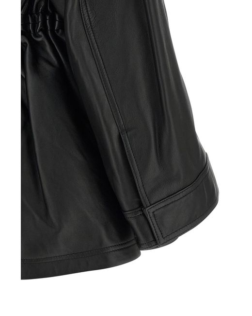 Rohe Black Sculpturaj Draped Leather Jacket