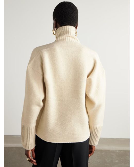 Proenza Schouler White Sandra Cashmere Blend Turtleneck Sweater