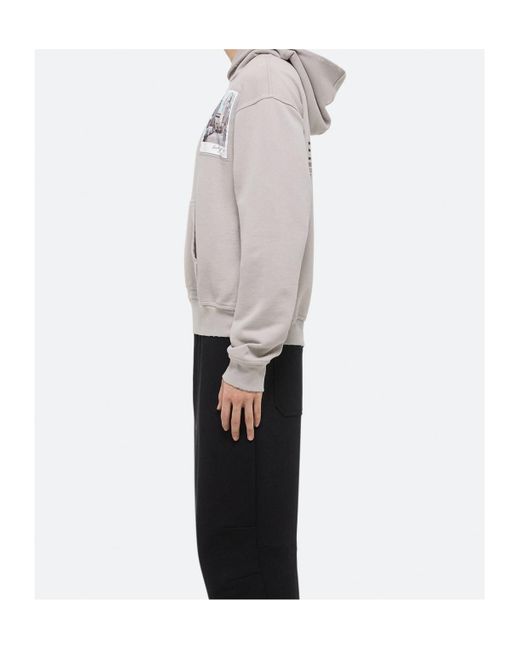 Helmut Lang Gray Postcard Hoodie for men