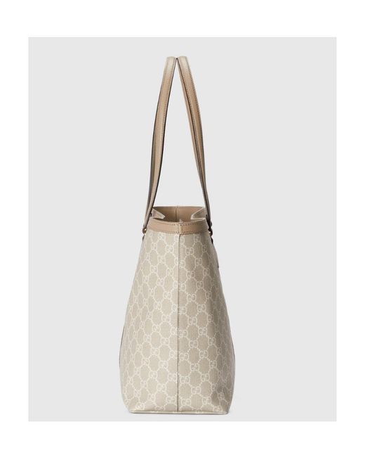 Gucci White Ophidia Logo Plaque Tote Bag