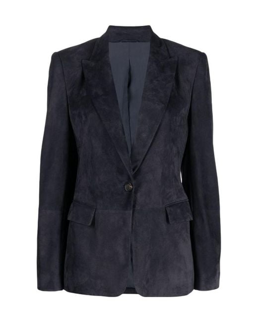 Brunello Cucinelli Blue Vintage Effect Blazer