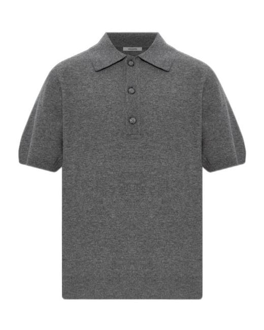 Entire studios Gray Buttoned Knitted Polo Shirt for men