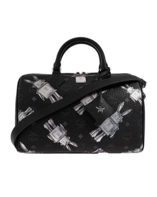 MCM Black Top-Zip Single-Shoulder Bag