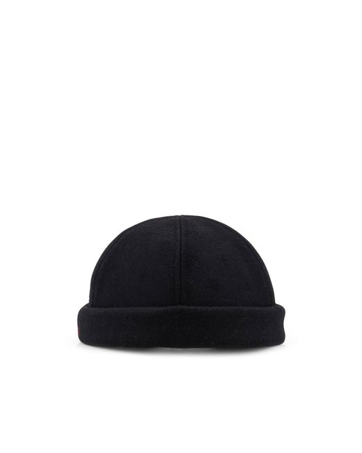 Gucci Black Logo Web-Trim Beanie Hat for men