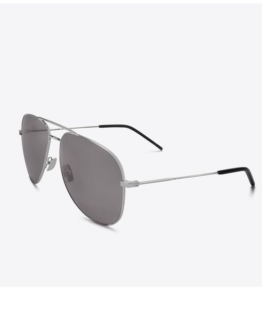 Saint Laurent Metallic Eyewear Aviator Sunglasses for men